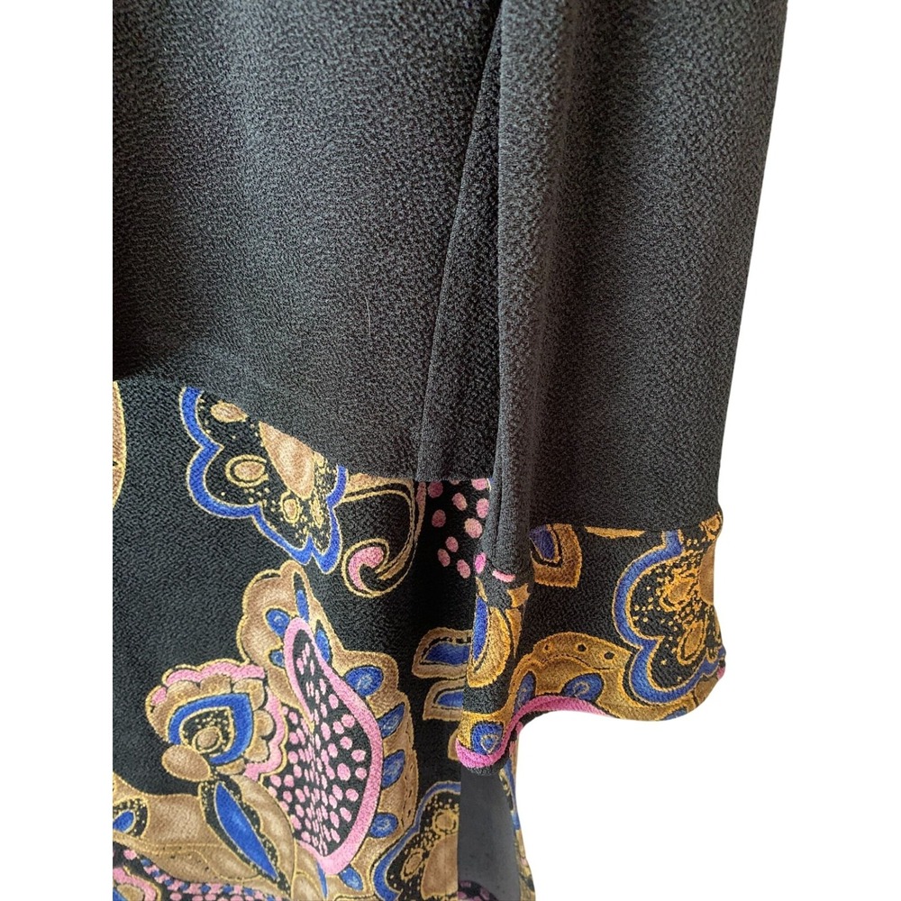 Vintage Mirasol Womens Jacket & Skirt Set Size L Black With Multicolor Cottageco - Picture 5 of 11